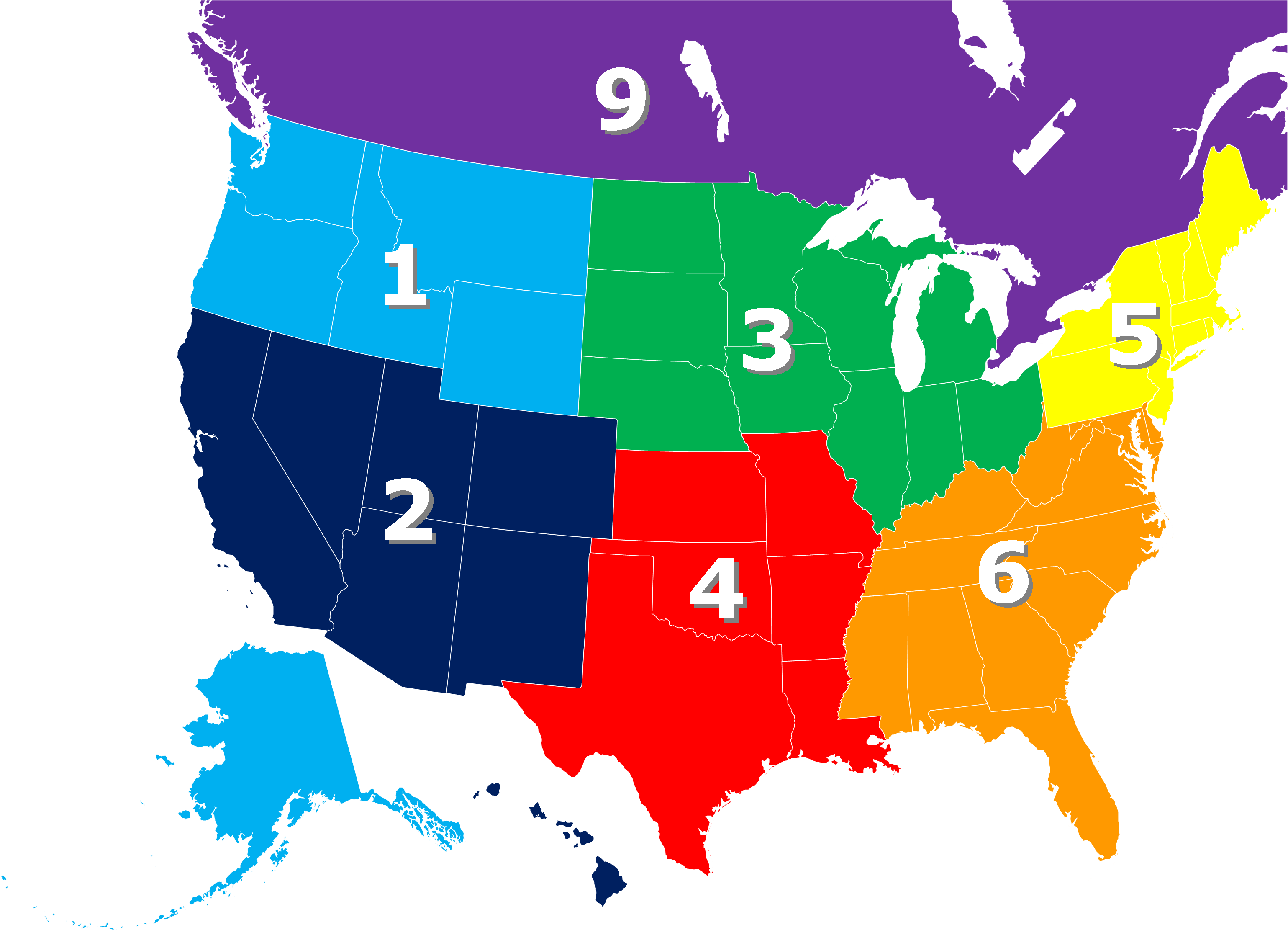 ACUIA Regions Map